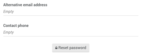 Screencapture of reset password button