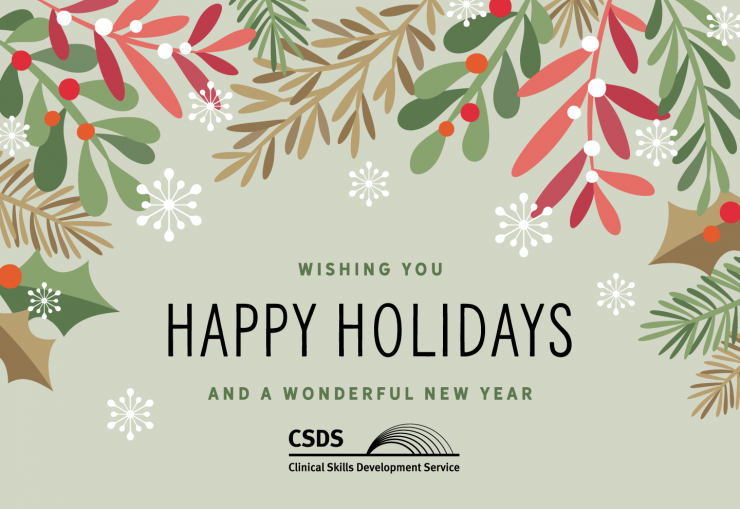 An illustration saying happy holidays from CSDS